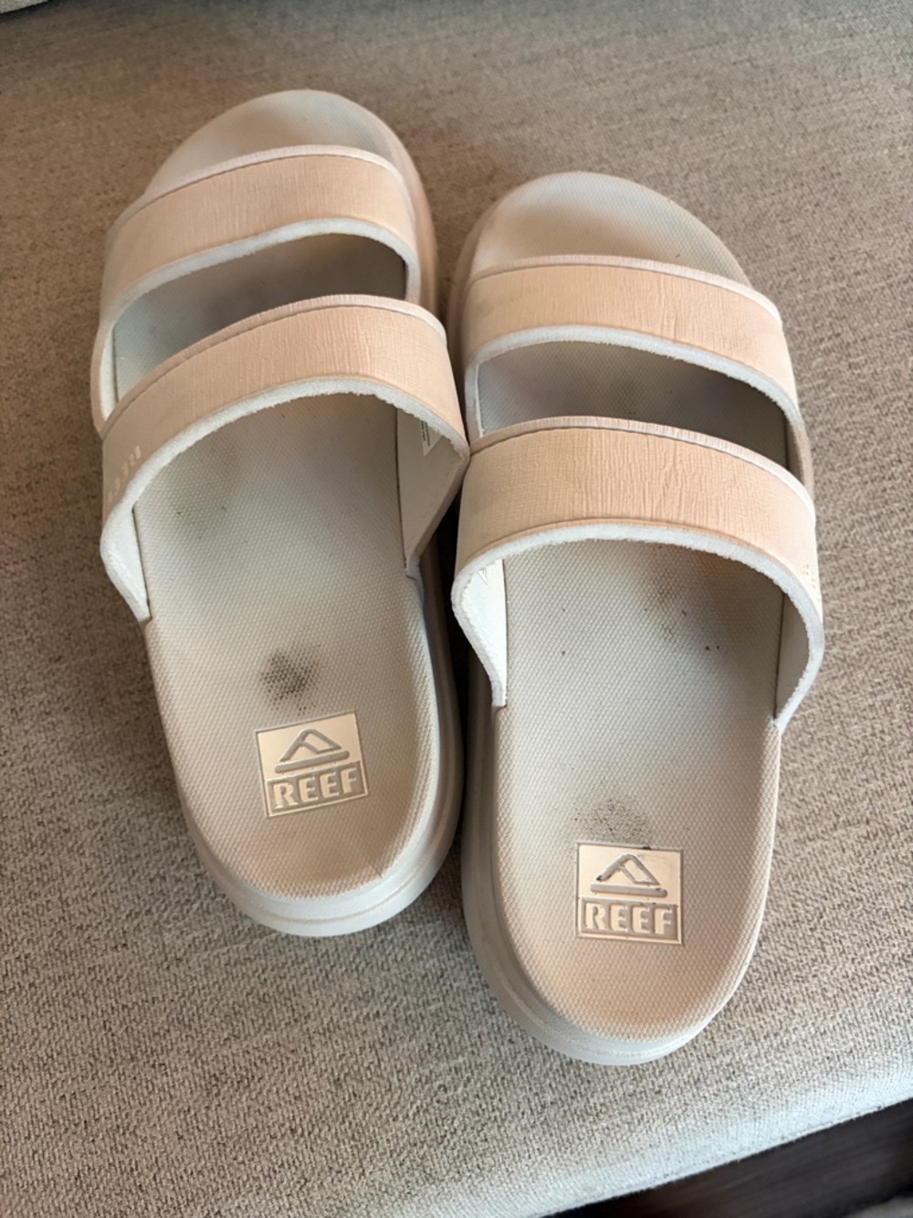 Reef Grey Double-Strap Platform Slides - Picture 2 of 4